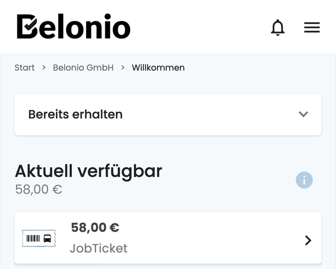 StartbildschirmBEL-JobTicketVerfügbar